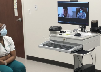 Telehealth visit with students on Parsippany campus