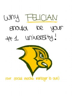 Our social media manager is out.. are we doing this right? If not, pretend you didn’t see this.

_______
#FelicianUniversity #GoldenFalcons #OnCampusToday #FelicianLife #BehindFelician #StudentLife