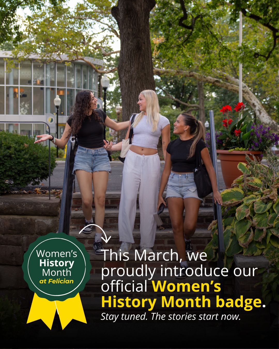 As we kick off Women’s History Month at Felician, this badge will appear on all related content throughout March as we celebrate the leadership, impact, and lasting contributions of women across our University community.

__________
#FelicianUniversity #WomensHistoryMonth #FelicianFamily #FelicianStudents #GoldenFalcons #WomensLeadership #Women #WomenInHistory