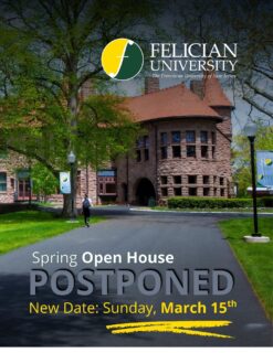 A little calendar shift! 🌷👏 🦅 

Our Spring Open House will now take place on March 15th, and we can’t wait to welcome you to our Rutherford campus. Come meet faculty, explore your major, and picture your future as a #GoldenFalcon.

Save the date + register at the link in bio!

_____________
#FelicianUniversity #FelicianStudents #OpenHouse #Spring #SpringOpenHouse #FelicianUniversity