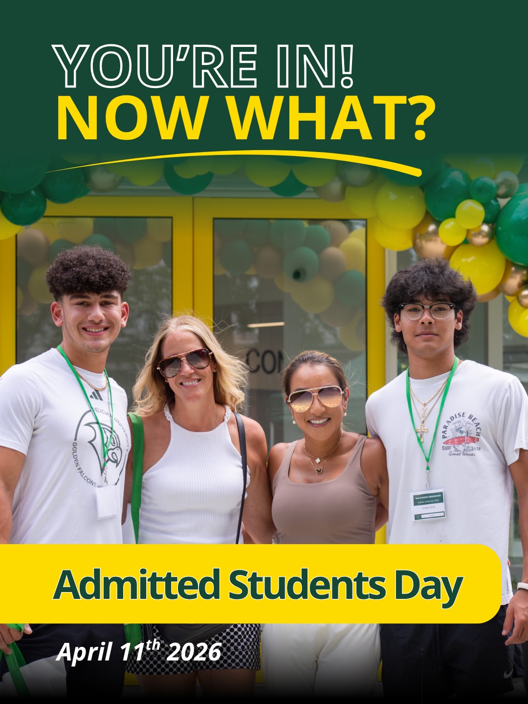 You're in, now what? 🤔 🦅 

Join us Saturday, April 11th to learn what it means to officially be a #GoldenFalcon. You'll have the opportunity to meet your professors and academic support staff, connect with other future Falcons, and start making friendships before day one. You’ll also have the chance to sit down with Admissions and Financial Aid to go over your next steps.

We look forward to celebrating YOU on campus with your family! Join us for food, music, giveaways, and more! If you haven't yet, make sure to sign up now using the link in our bio! 

____________
#FelicianUniversity #FelicianStudents #GoldenFalcons #AdmittedStudentsDay #RutherfordNJ