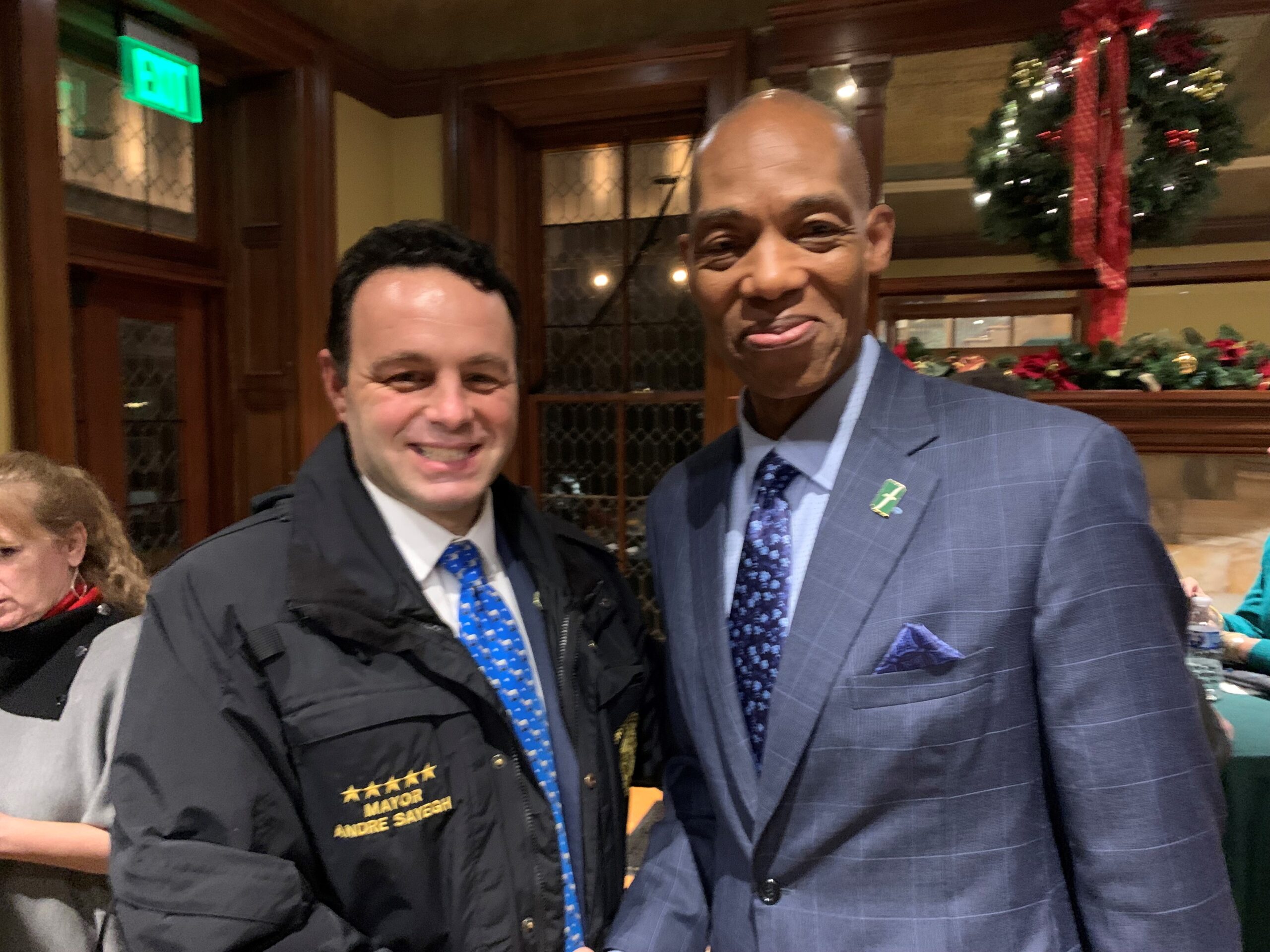 Paterson Mayor Andre Sayegh and Felician University President, James W. Crawford, III