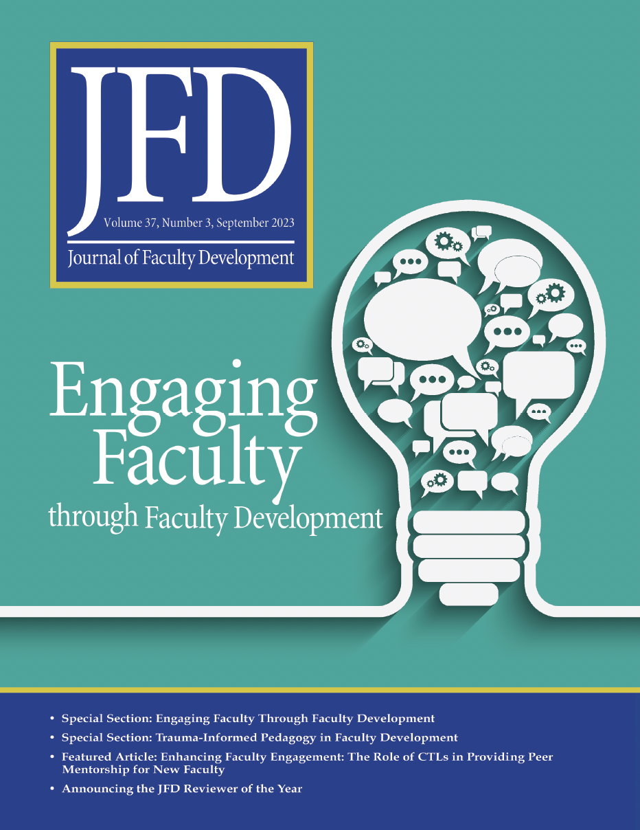 Journal of Faculty Development, Sept 2023 issue