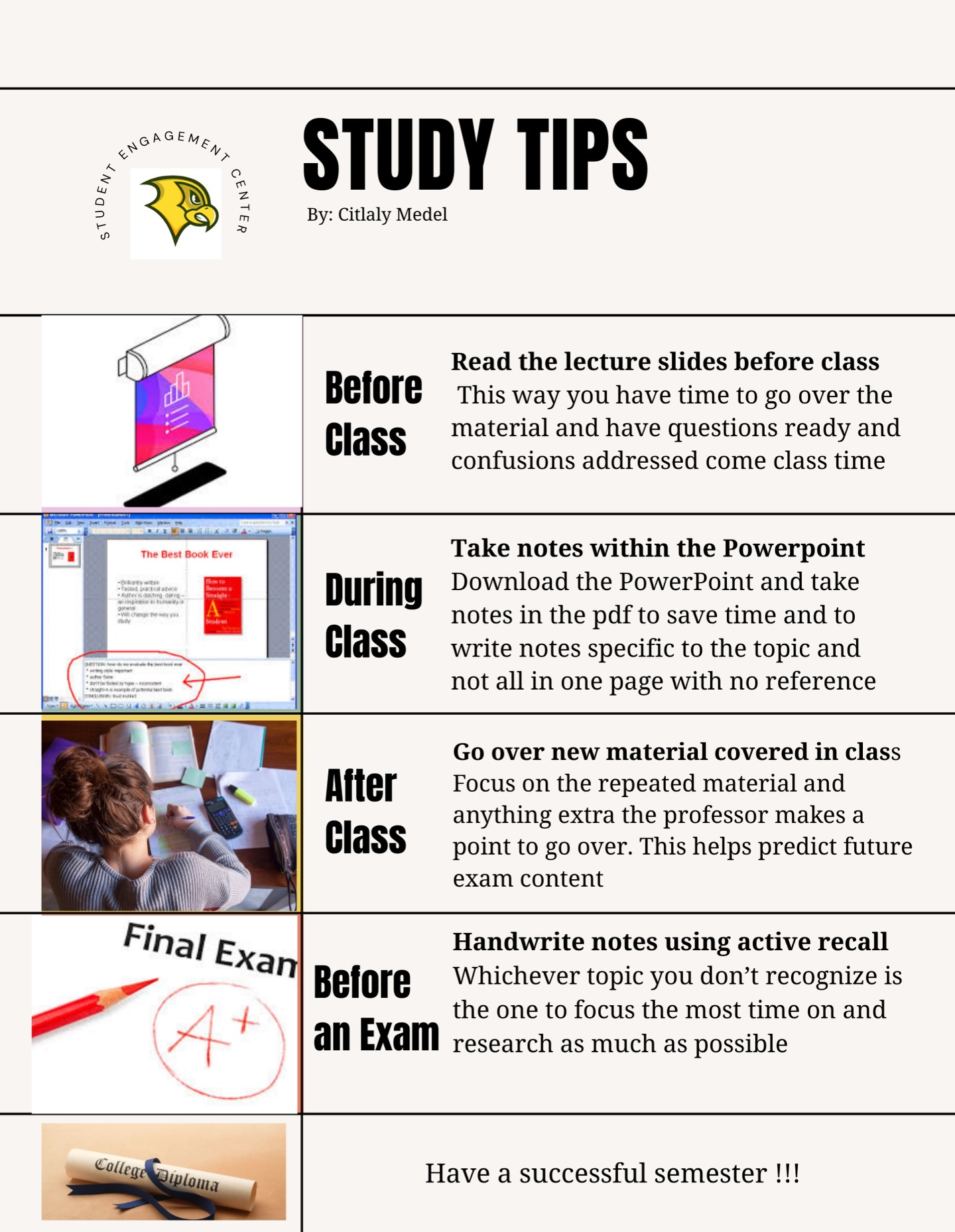 📚✨ Study Tips by Peer Mentor Citlaly! Get ready to boost your focus, stay organized, and level up your study routine with helpful tips you can actually use.