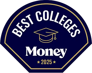 best money colleges 2025 badge